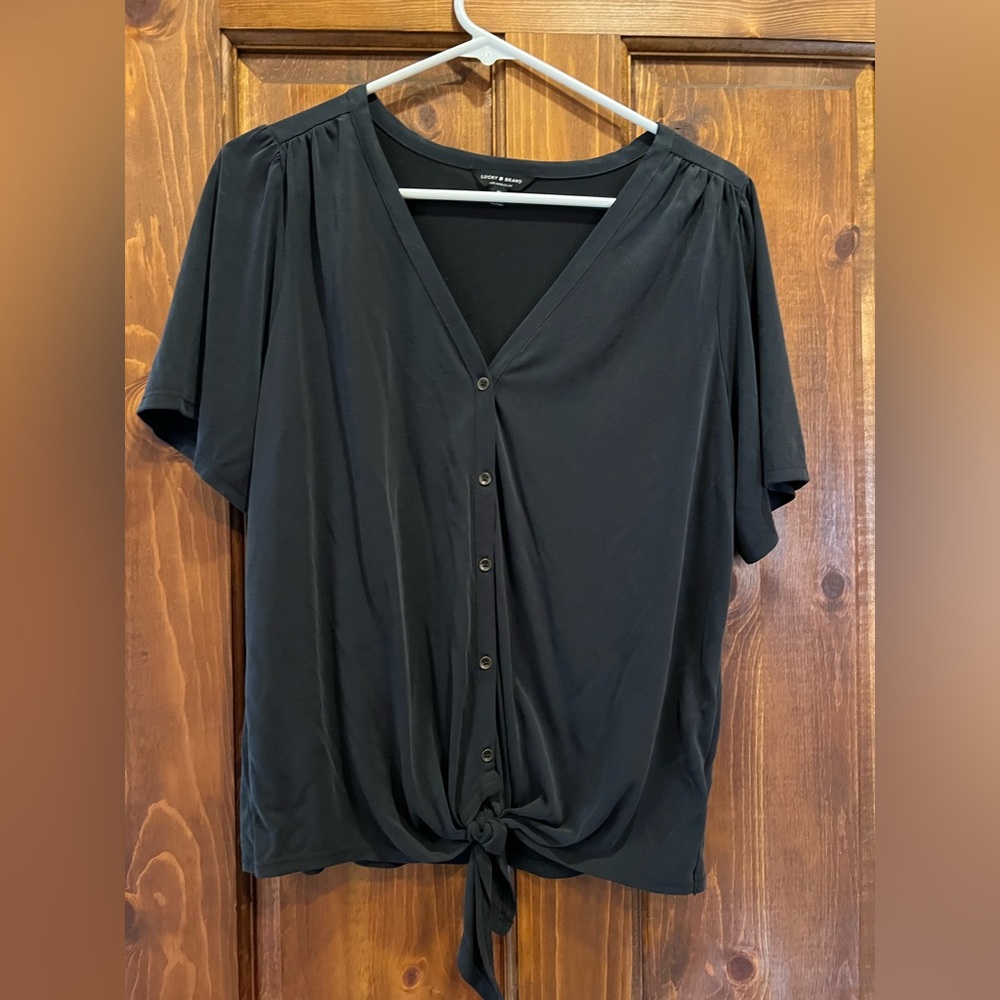 Lucky Brand Black Button-Down Women's Shirt